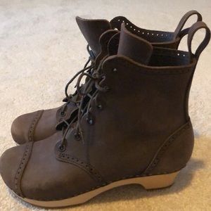 Swedish Hasbeen Lace-up booties Brown Nubuck size 37 or 7